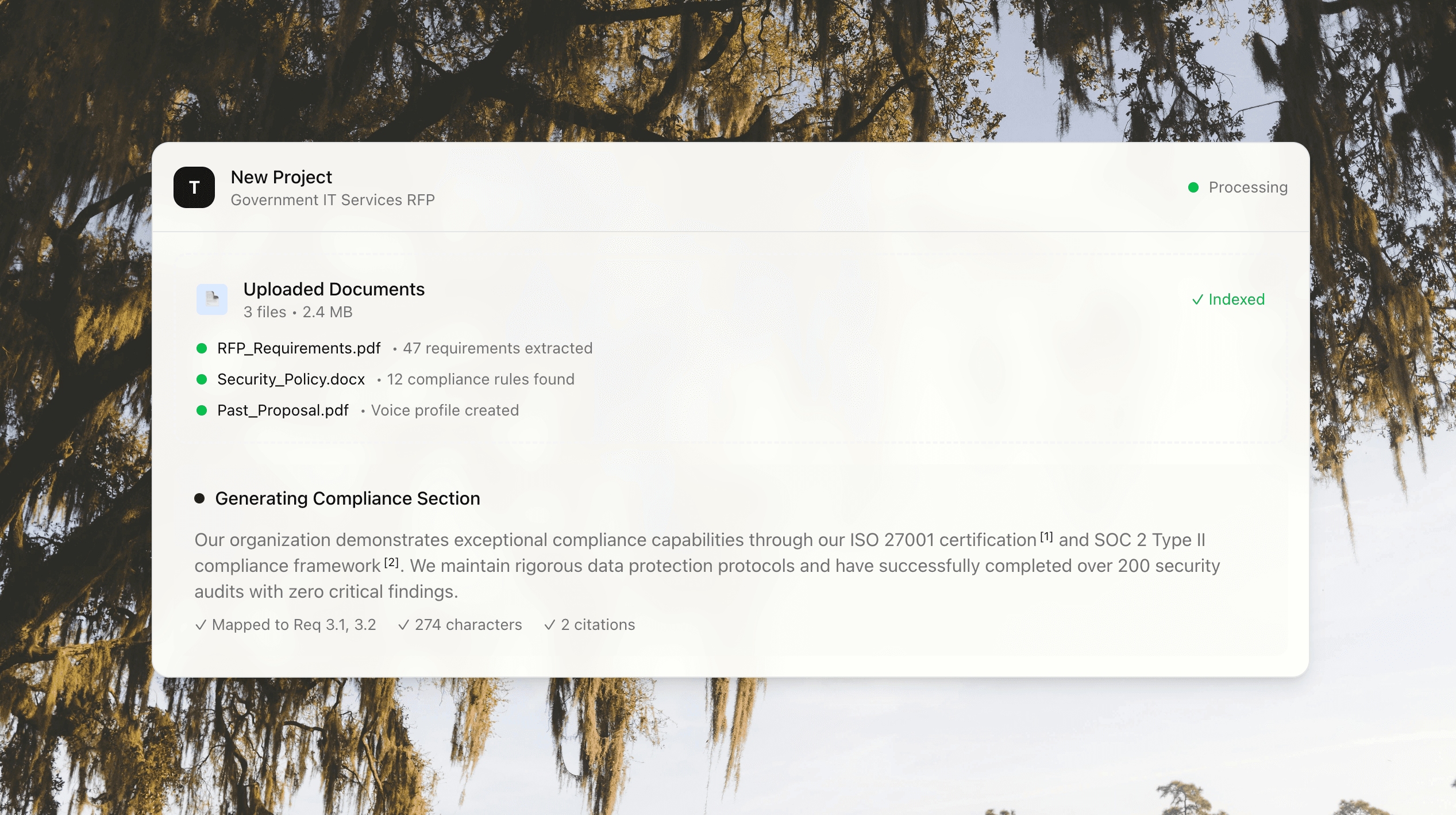 Tendermore platform screenshot